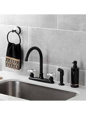 Enyaza Home FB7790PXSP Victorian 20 cm Mutfak Musluğu, Püskürtücülü Mat Siyah