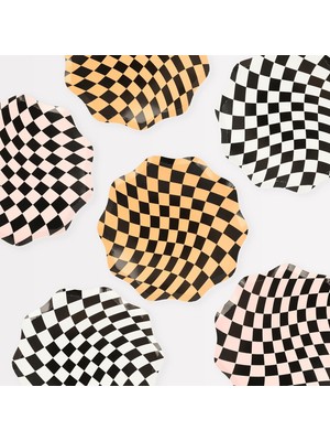 Enyaza Home - Halloween Checker Plates - Bayramı Damalı Tabaklar (M) (8'li)