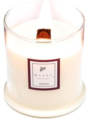 Enyaza Home Büyük Üfleme Cam Ahşap Fitilli Vegan Mum (380 Gr)