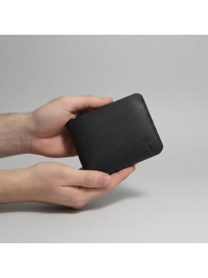 Oh Deer Leather Hakiki Deri Klasik Erkek Cüzdanı - Klasik Bifold Tasarım - Siyah