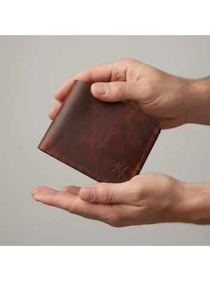 Oh Deer Leather Hakiki Deri Klasik Erkek Cüzdanı - Klasik Bifold Tasarım - Kahverengi