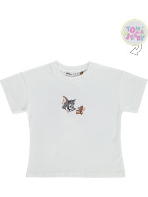 Tom And Jerry 2-5 Yaş Tişört - Kırık Beyaz