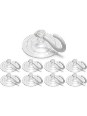 Enyaza Home Smartizi 8'li Büyük Boy Vantuzlu Askı Seti - Delme Gerektirmeyen Şeffaf Cam ve Askısı