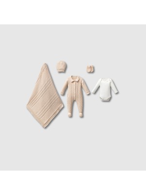 Nipperland Yenidoğan Motif Örgü Triko Hastane Çıkış Seti