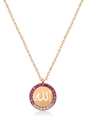 Elwes Gümüş Allah Yazılı Bayan Kolye