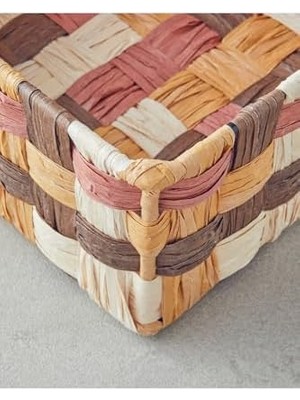 Enyaza Home Modern Square Kağıt Ip Sepet Kahve