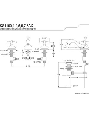 Enyaza Home Pirinç KS1168AX 20,3 cm 18 Inç Breitgefaechert Wc Musluk – Saten Nikel