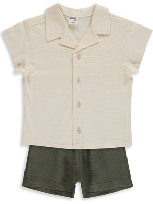 Civil Baby Jakarlı 6-18 Ay Takım - Ekru