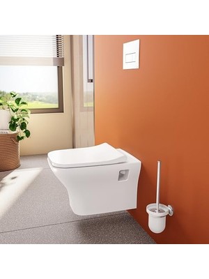 Enyaza Home Zentrum Square 7485B003-0090 Asma Klozet, Beyaz, 54 cm