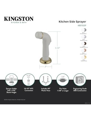 Enyaza Home Brass KBS756SP Mutfak Bataryası Yan Püskürtücü, Antik Bakır Eşleşecek Şekilde Üretildi