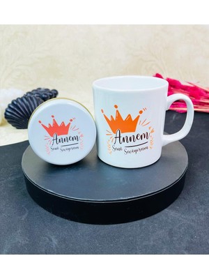 Enyaza Home Annem Seni Seviyorum Tasarımlı Kokulu Mum ve Kupa Set