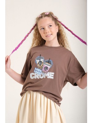 Loco Loco Kız Çocuk 8634 Süprem Crome Baskı Tshirt