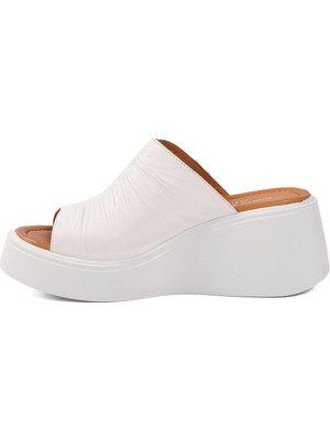 Pierre Cardin Beyaz Topuklu Kadın Terlik PC-54610 Z