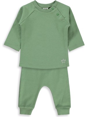 Civil Baby Yıldız Nakışlı 3-18 Ay Takım - Haki