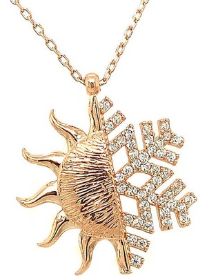 Elwes 925 Ayar Gümüş Güneş Kartanesi Bayan Gümüş Kolye