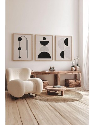 Enyaza Home Gerçek Ahşap Çerçeveli 3 Parça 3D Poster Tablo Seti - 3DARTSOHOSET83-3348