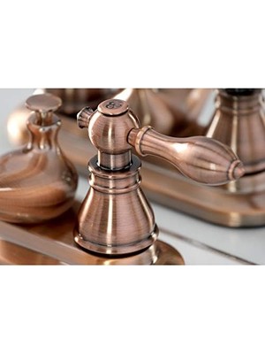 Enyaza Home KB606ACL Amerikan Klasik 10 cm Orta Set Banyo Musluğu, Antik Bakır