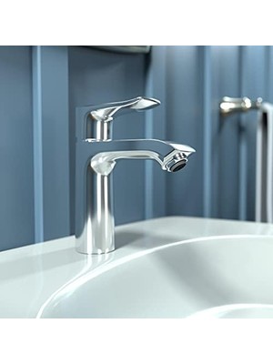 Enyaza Home Metris Modern Zamansız Kolay Temizleme 1-Kulp 1 7" Uzunluğunda Krom Banyo Lavabo Bataryası, 31204001