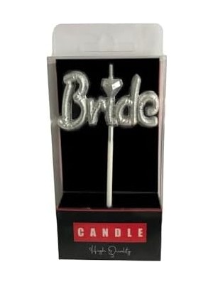 Enyaza Home Bride Yazılı Folyo Balon Şekilli Gümüş Mum MUM1002-9