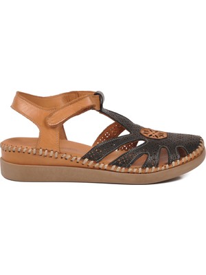 Pierre Cardin Siyah Hakiki Deri Hafif Kadın Sandalet PC-54517 Z