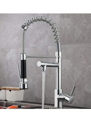 Enyaza Home Spiralli Çift Başlı Endüstriyel Mutfak Evye Bataryası