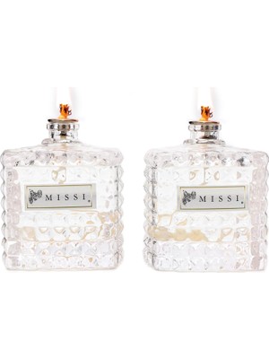 Enyaza Home 2'li Vanilya Kokulu Kare Kristal Cam Şişe Kandil Seti (2X100 Ml)