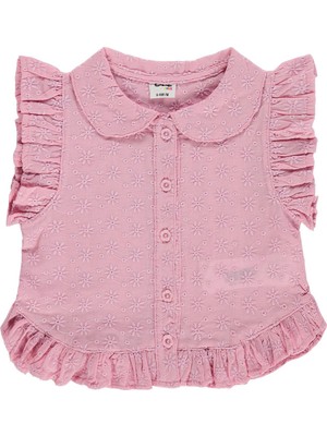 Civil Baby Fistolu Fırfırlı 6-18 Ay Gömlek - Pembe