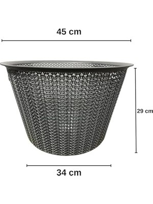 Enyaza Home Yuvarlak Örgü Desenli Çamaşır Sepeti, (Antrasit)