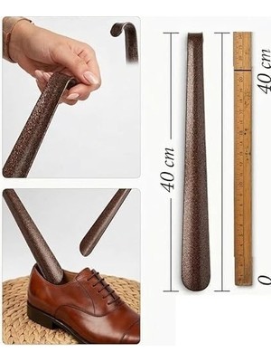 Enyaza Home Smartizi 40 cm Metal Ayakkabı Çekeceği - Kahverengi Kırılmaz Sağlam Gövde, Kancalı Askı Tasarımı