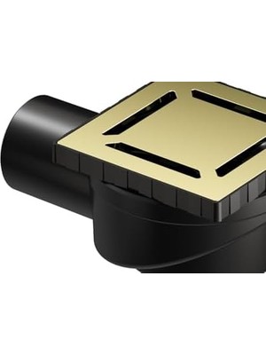 Enyaza Home V- Kare 5606972 Duş Kanalı Yandan Çıkışlı Dk 100 Kapak Parlak Altın