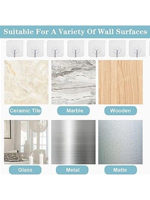 Enyaza Home Askı, Kendinden Yapışkanlı Havlu Askısı, 15 kg (Maks.), Şeffaf, Yapışkan Kanca, Delmeden Su Geçirmez, Yağ Geçirmez, Mutfak Kancası, Banyo, Mutfak, Banyo Için Kanca (10 Adet)