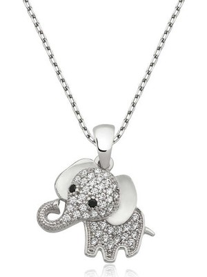 Elwes 925 Ayar Gümüş Fil Gümüş Kolye