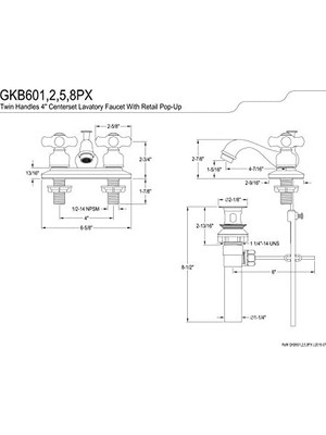 Enyaza Home GKB602PX Restorasyon 10,16 cm Merkezli Lavabo Bataryası Perakende Açılır Kapanır, Cilalı Pirinç