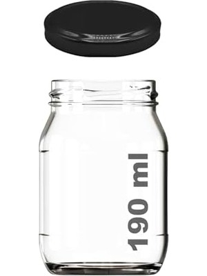 Enyaza Home Afracam 190 ml Şeffaf Kavanoz 190 cc Konserve Metal Kapaklı Cam Kavanoz 6 Adet