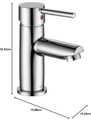 Enyaza Home Modern Tek Delikli Banyo Bataryası, Tek Kolu Banyo Bataryası Krom, Banyo Lavabo Bataryası, Tahliye Montajı, Krom 559LF-PP 18,4 x 15,2 x 15,2 cm