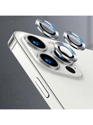 Enyaza Home 13 Pro ile Uyumlu Kamera Lens Koruyucu Çerçeveli Koruyucu Cl-04 Gümüş