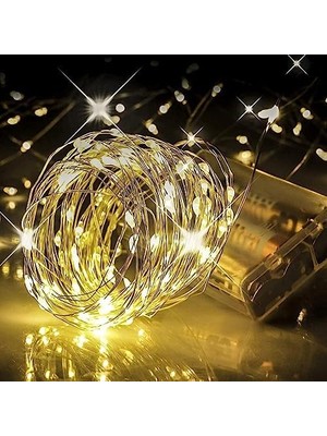 Enyaza Home 5 Metre Gün Işığı LED – Pilli Dekoratif Sarı Renkli LED Işık, Şerit Yılbaşı ve Parti Aydınlatması, Süsleme ve Dekoratif Işık Zinciri-Dekorasyon Işığı Şerit Aydınlatma