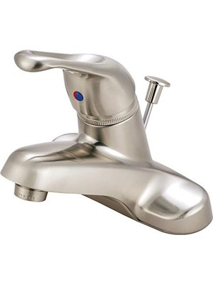 Enyaza Home KB518 Wyndham Lavabo Bataryası, 10 cm Merkez Mesafe, Tek Metal Kol, Plastik, Nikel
