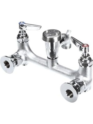 Enyaza Home T&s B-0674-BSTR Duvara Monte Servis Lavabo Bataryası 20 cm Merkezli, Vakum Kırıcı, Dahili Durdurucular, Sert Krom