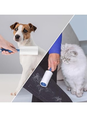 Enyaza Home Sogud Tüy Toplayıcı Set 6 Rulo + 1 Sap – Toplam 360 Yaprak – Kedi Köpek Tüyü ve Toz Temizleyici – Giyim, Koltuk, Halı ve Araç Koltuğu Için Güçlü Yapışkanlı Ekonomik Paket