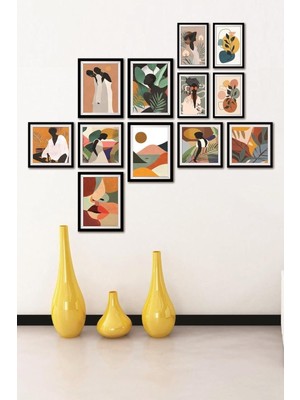Enyaza Home 12 Parça Dekoratif Mdf Tablo Seti Çerçeve Görünümlü DEKOLIADKJ061