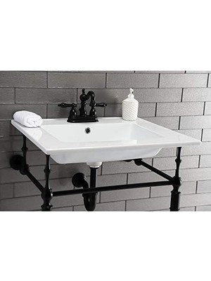 Enyaza Home KB1600AL 4 Inç Merkezli Lavabo Bataryası Perakende Açılır Pencereli, 4-3/4 Inç, Mat Siyah