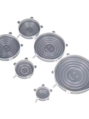 Enyaza Home Silikon Streç Kapak Seti, Gıda Saklama Kabı Kapağı, Plastik, Çok Renkli, 6'lı Set, Elde Yıkanabilir
