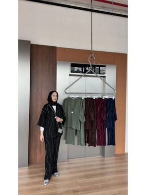 Win Moda Taşlı Kimono Takım / Tesettür Takım