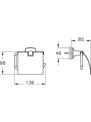 Enyaza Home Base 400 A4412336 Tuvalet Kağıtlığı, Mat Siyah