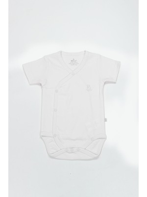 Bistyle Organik Natural Basic Style Kruvaze Yarım Kol Body BS17101 Beyaz