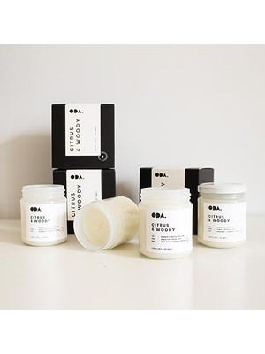 Enyaza Home Citrus &  - Narenciye & Odunsu Kokulu Dekoratif Beyaz Kapaklı Kavanoz Soya Mumu I 165 gr (Beyaz)