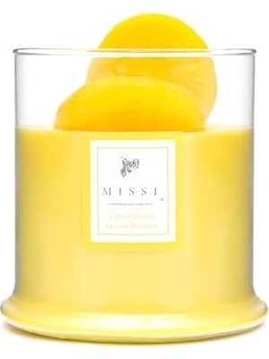 Enyaza Home Büyük Üfleme Cam Ahşap Fitilli Limon Çiçeği Vegan Mum (380 Gr)