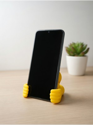 My Craft 3D MYCRAFT3D Emoji Tasarımlı Çift El Telefon Standı & Masaüstü Tutucu Sarı