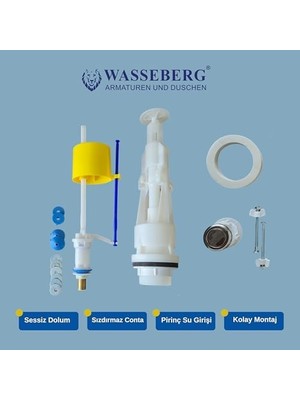 Enyaza Home Rezervuar Iç Takımı Tam Set – Şamandıralı Dolum ve Boşaltma Mekanizması, Pirinç Su Giriş Bağlantılı, Sızdırmaz Conta ve Montaj Aparatları Dahil